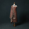 Pedana Hand Block Print Natural Dyed Cotton Kalamkari 2pc Unstitched Dress Material Kurta Set 17