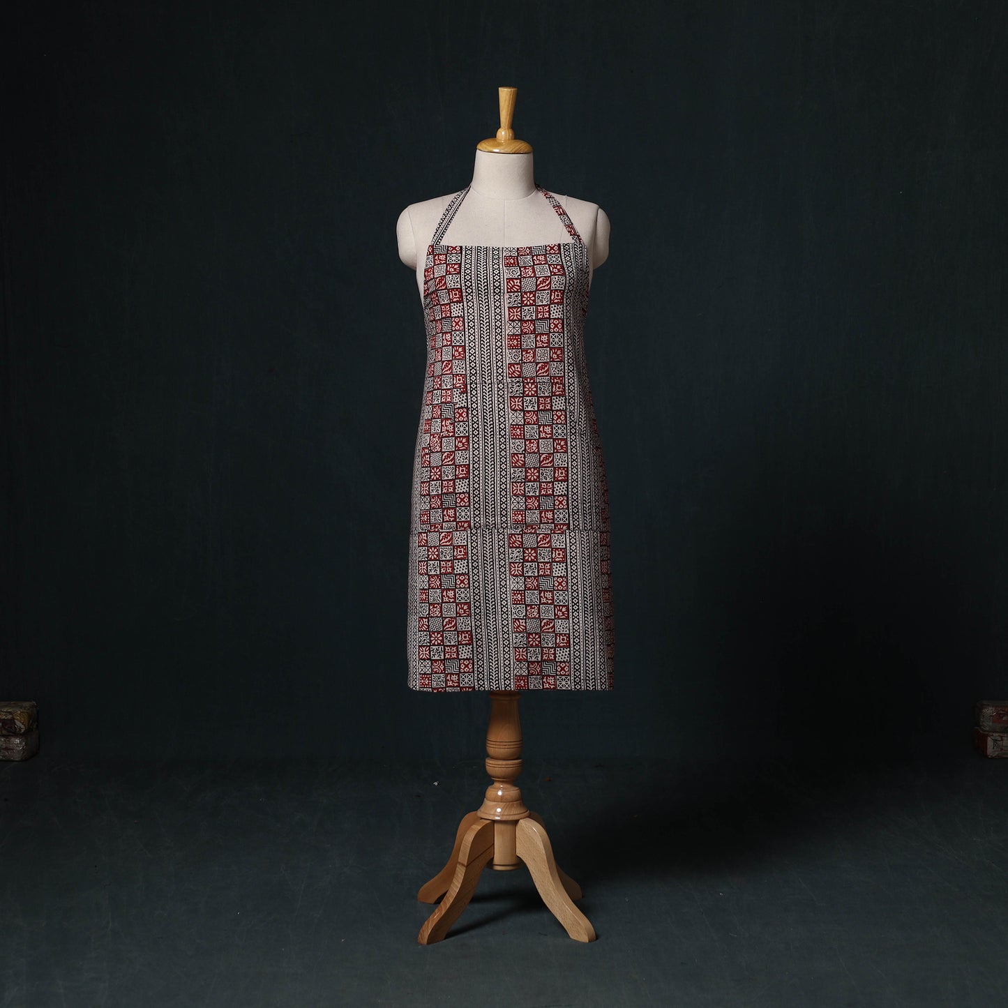 Multicolor - Bagh Hand Block Print Cotton Apron with Pocket 13
