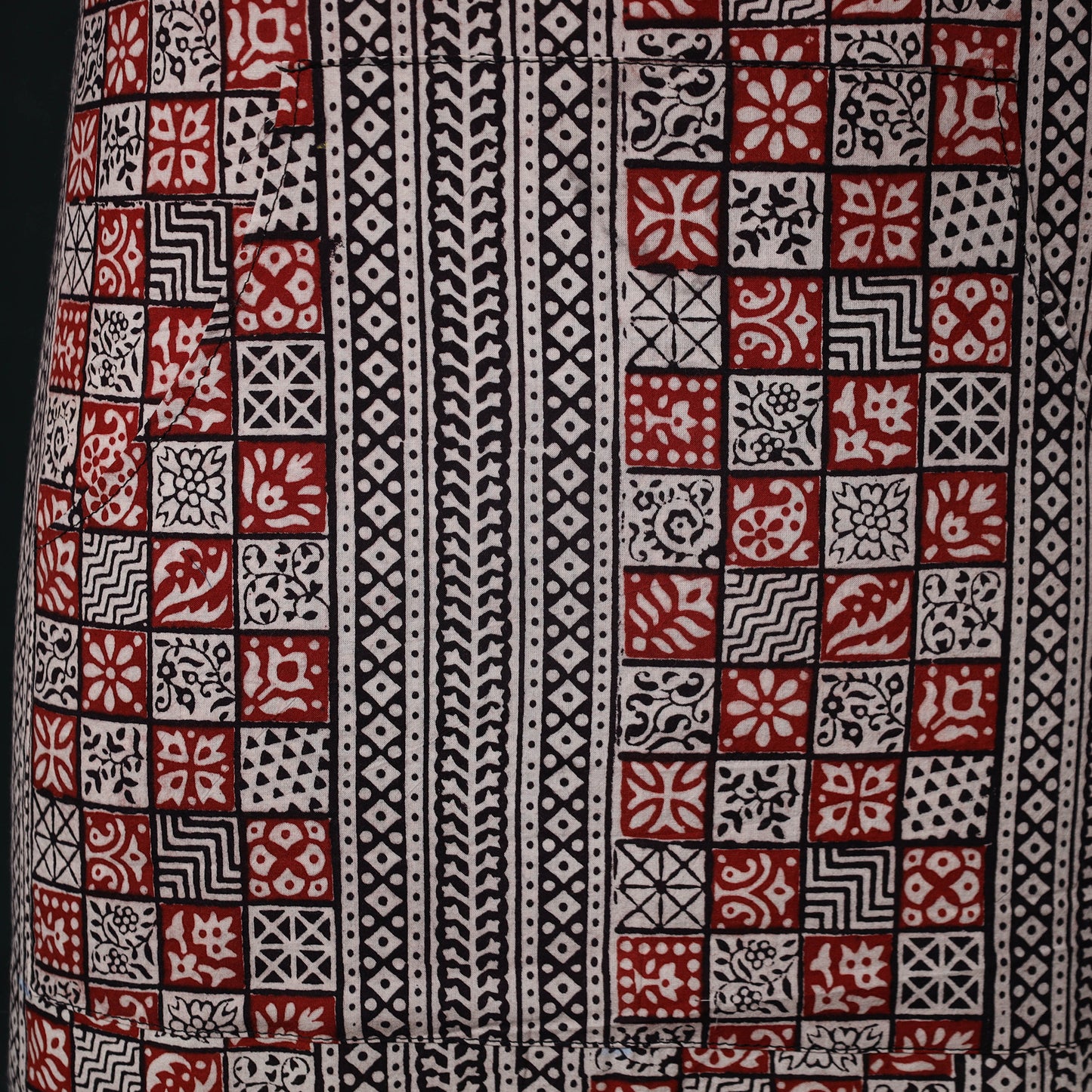 Multicolor - Bagh Hand Block Print Cotton Apron with Pocket 13