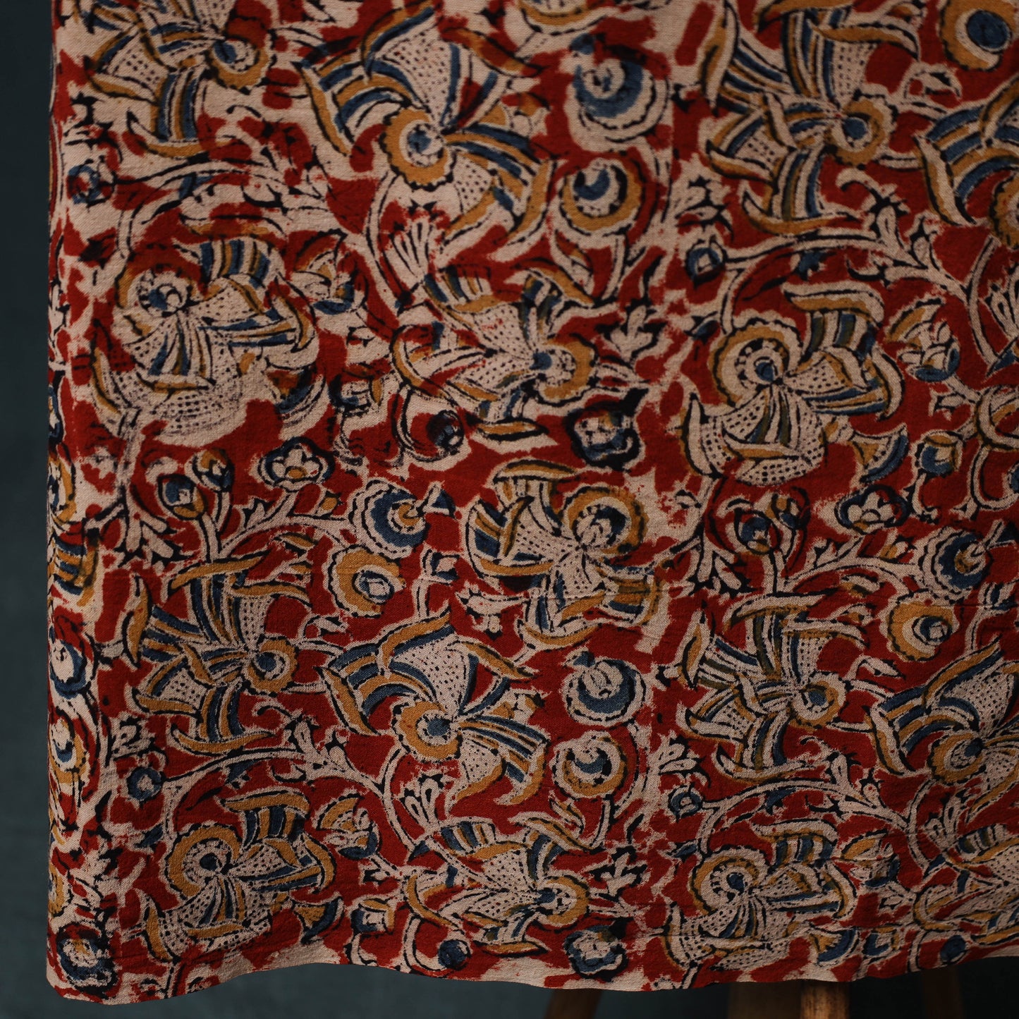 Pedana Hand Block Print Natural Dyed Cotton Kalamkari 2pc Unstitched Dress Material Kurta Set 17