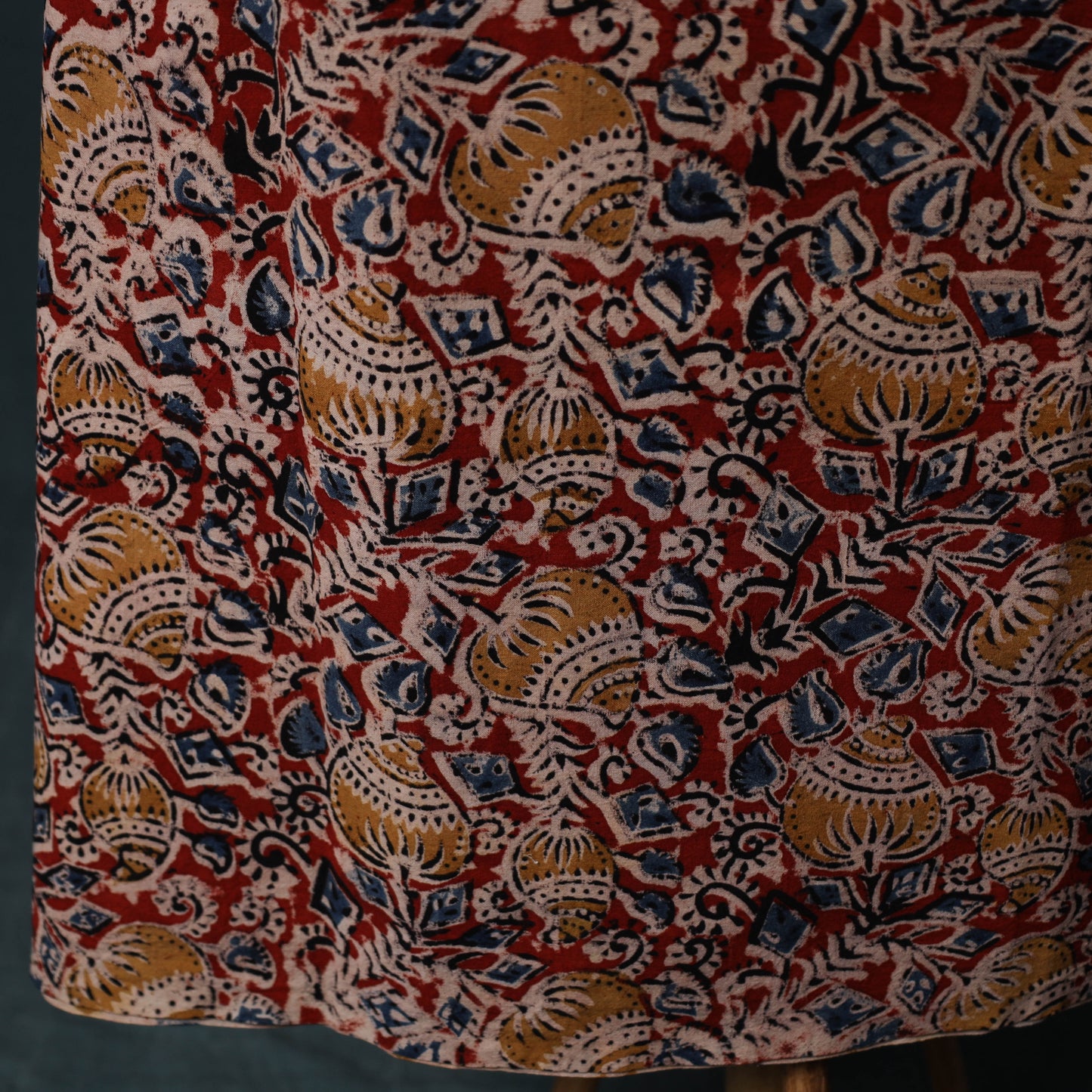 Pedana Hand Block Print Natural Dyed Cotton Kalamkari 2pc Unstitched Dress Material Kurta Set 18
