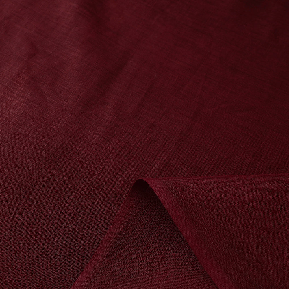 Maroon Handloom Pure Linen Bhagalpuri Fabric 06