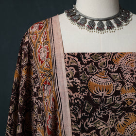 Pedana Hand Block Print Natural Dyed Cotton Kalamkari 2pc Unstitched Dress Material Kurta Set 19