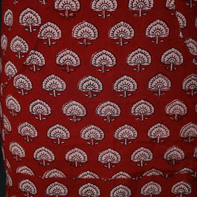Red - Bagh Hand Block Print Cotton Apron with Pocket 15