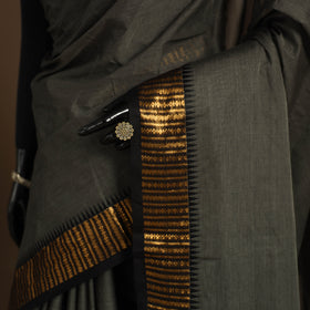 Grey Kandangi Chettinad Cotton Saree with Border