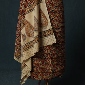 Pedana Hand Block Print Natural Dyed Cotton Kalamkari 2pc Unstitched Dress Material Kurta Set 01