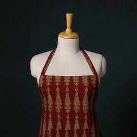 Red - Bagh Hand Block Print Cotton Apron with Pocket 19