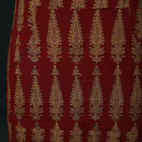 Red - Bagh Hand Block Print Cotton Apron with Pocket 19