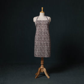 White - Bagh Hand Block Print Cotton Apron with Pocket 20