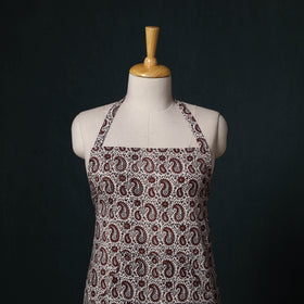 White - Bagh Hand Block Print Cotton Apron with Pocket 20