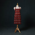 Red - Bagh Hand Block Print Cotton Apron with Pocket 21