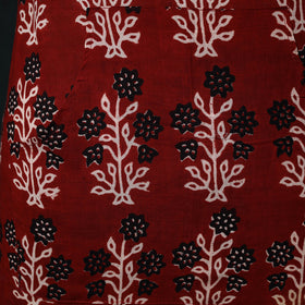 Red - Bagh Hand Block Print Cotton Apron with Pocket 21