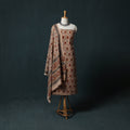 Pedana Hand Block Print Natural Dyed Cotton Kalamkari 2pc Unstitched Dress Material Kurta Set 04