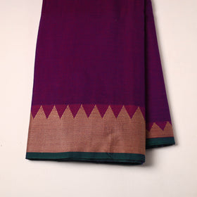 Purple Mercerised Cotton Thread Border Dharwad Fabric