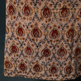 Pedana Hand Block Print Natural Dyed Cotton Kalamkari 2pc Unstitched Dress Material Kurta Set 04