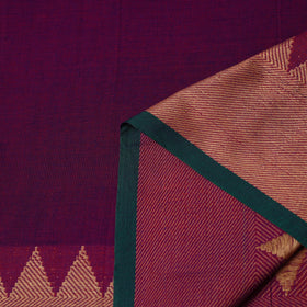  Purple Mercerised Cotton Thread Border Dharwad Fabric