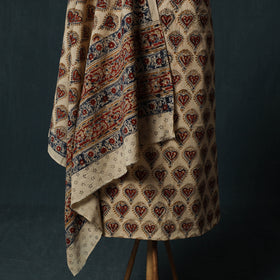 Pedana Hand Block Print Natural Dyed Cotton Kalamkari 2pc Unstitched Dress Material Kurta Set 05
