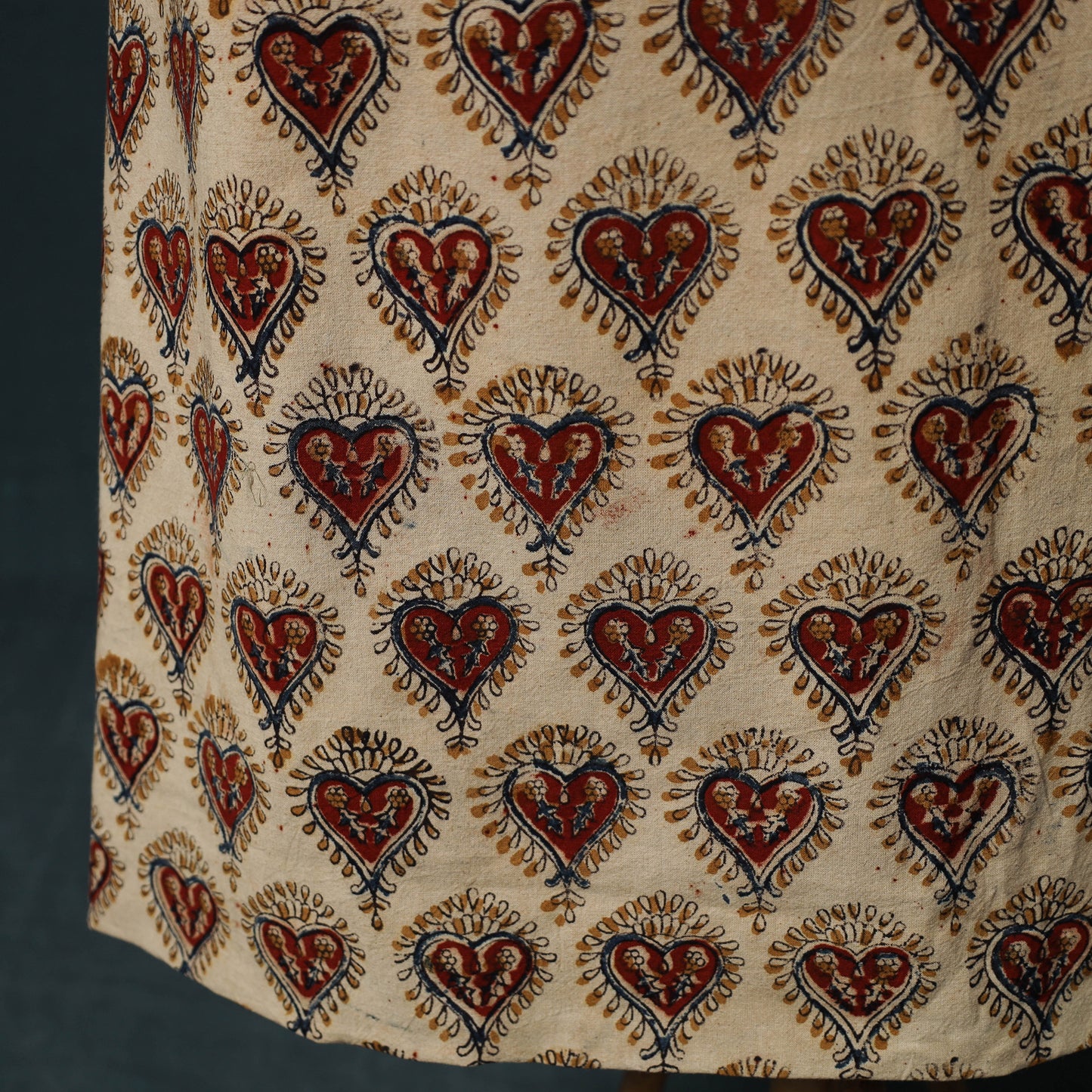Pedana Hand Block Print Natural Dyed Cotton Kalamkari 2pc Unstitched Dress Material Kurta Set 05