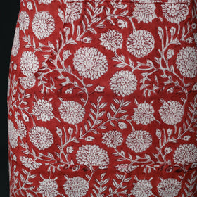 Red - Sanganeri Hand Block Print Cotton Apron with Pocket 25