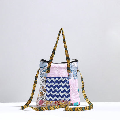 Multicolor - Handmade Quilted Cotton Patchwork Sling Bag 18