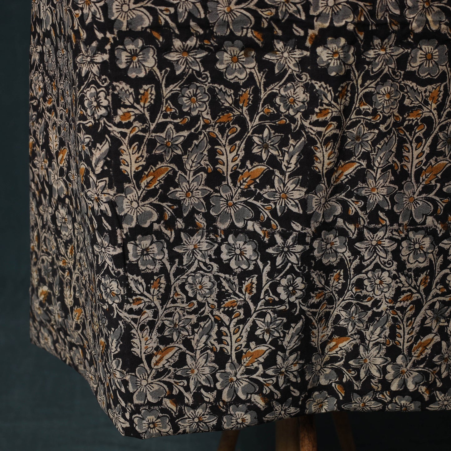 Pedana Hand Block Print Natural Dyed Cotton Kalamkari 2pc Unstitched Dress Material Kurta Set 08