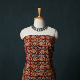 Pedana Hand Block Print Natural Dyed Cotton Kalamkari 2pc Unstitched Dress Material Kurta Set 09