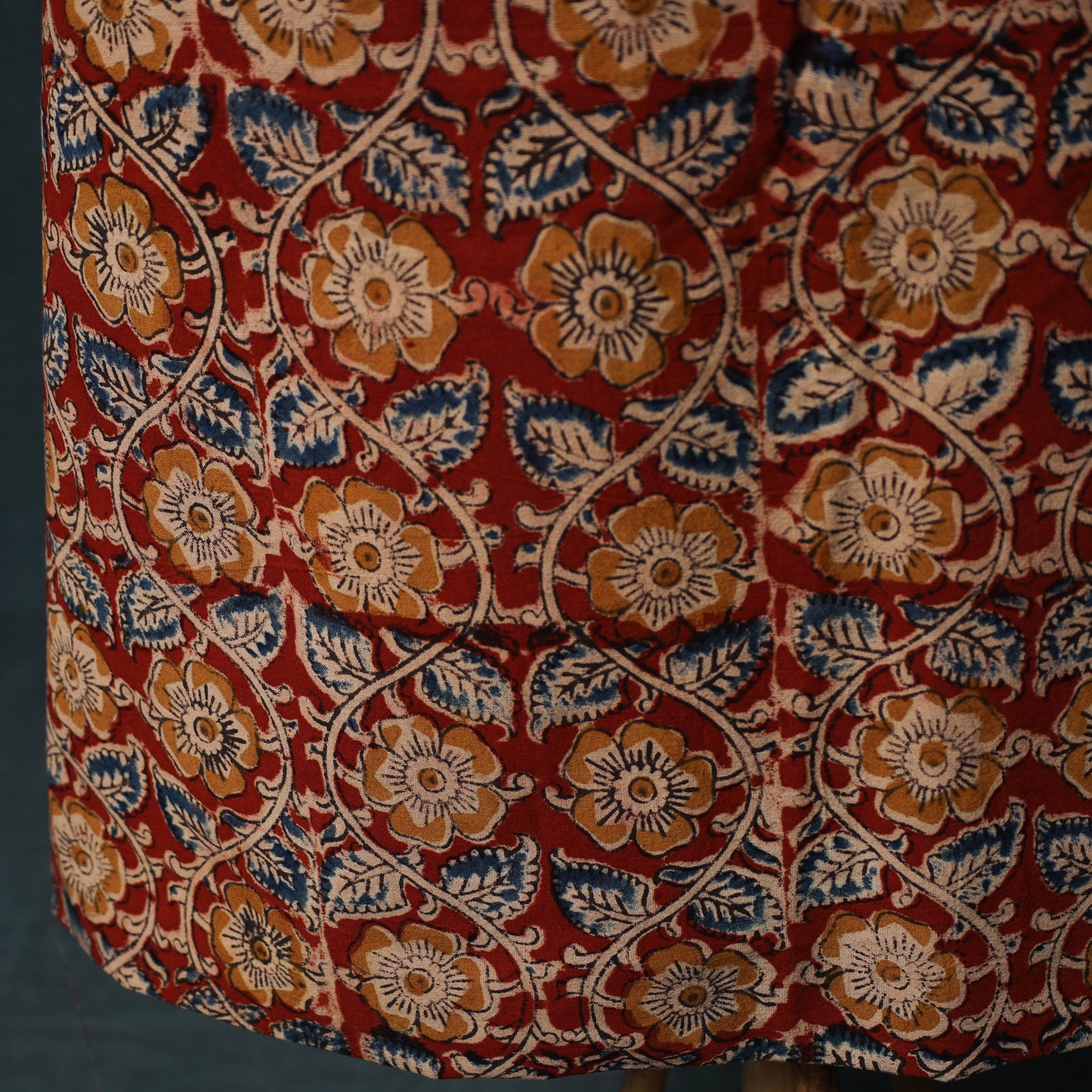 Pedana Hand Block Print Natural Dyed Cotton Kalamkari 2pc Unstitched Dress Material Kurta Set 09