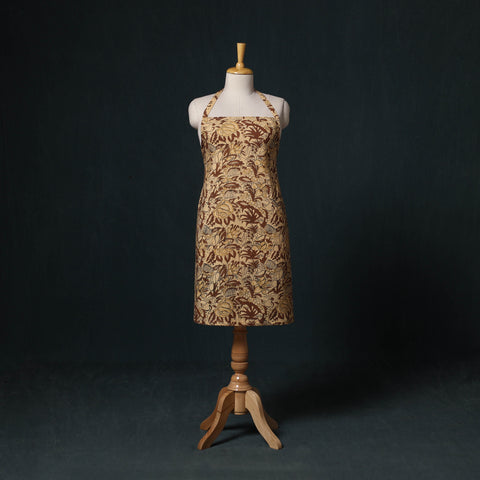 Brown - Sanganeri Hand Block Print Cotton Apron with Pocket 33
