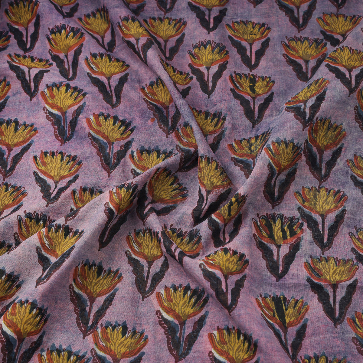 Pomegranate Peel Hand Block Print Cotton Fabric 03