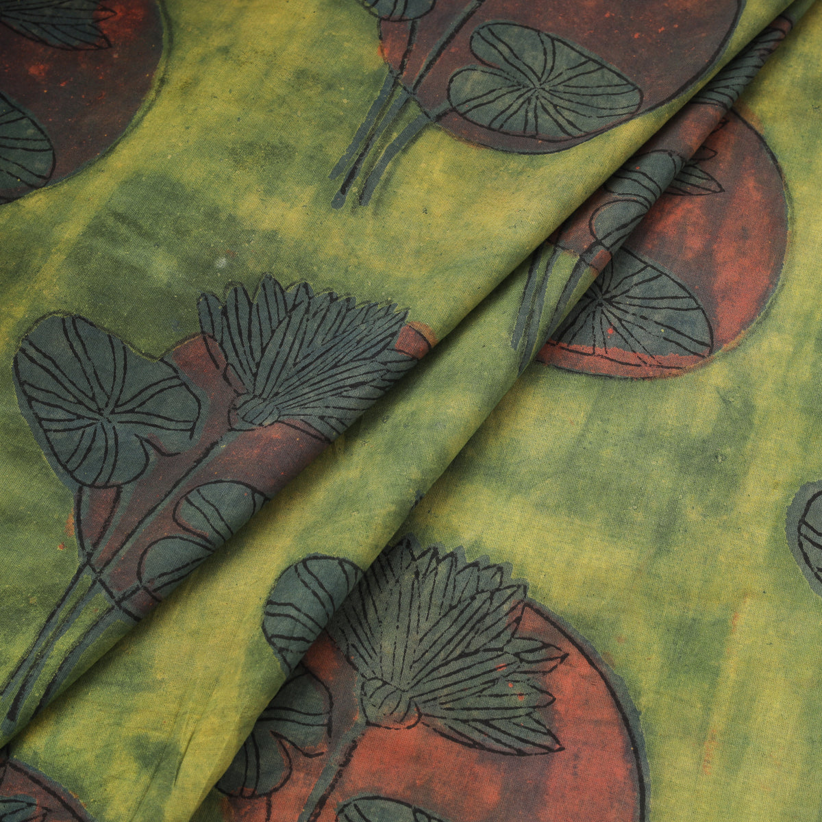 Pomegranate Peel Hand Block Print Cotton Fabric 04