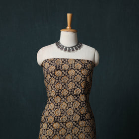 Pedana Hand Block Print Natural Dyed Cotton Kalamkari 2pc Unstitched Dress Material Kurta Set 11