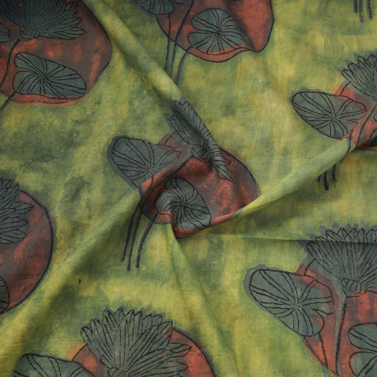 Pomegranate Peel Hand Block Print Cotton Fabric 04