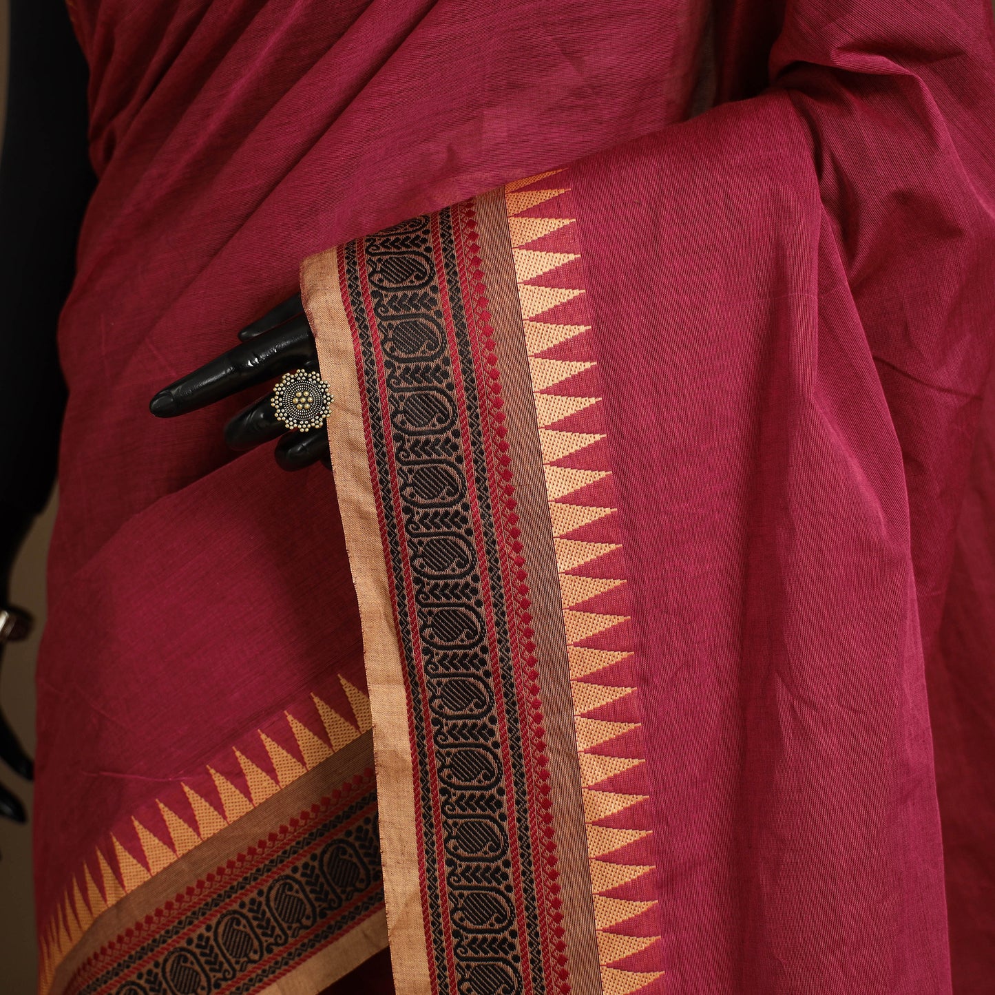 Pink - kandangi chettinad cotton saree with border 32