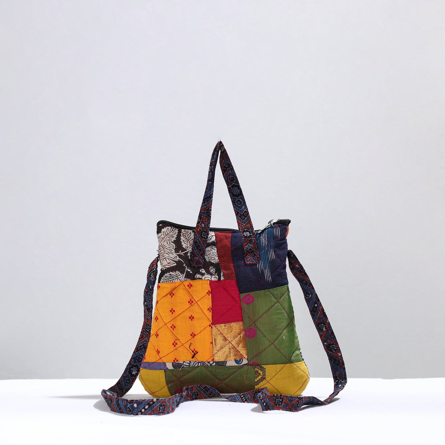 Multicolor - Handmade Quilted Cotton Patchwork Sling Bag 25