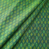 Green - Sico Silk Cotton Handwoven Pochampally Ikat Fabric 08