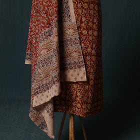 Pedana Hand Block Print Natural Dyed Cotton Kalamkari 2pc Unstitched Dress Material Kurta Set 12