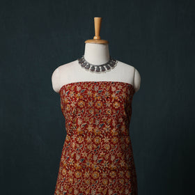 Pedana Hand Block Print Natural Dyed Cotton Kalamkari 2pc Unstitched Dress Material Kurta Set 12
