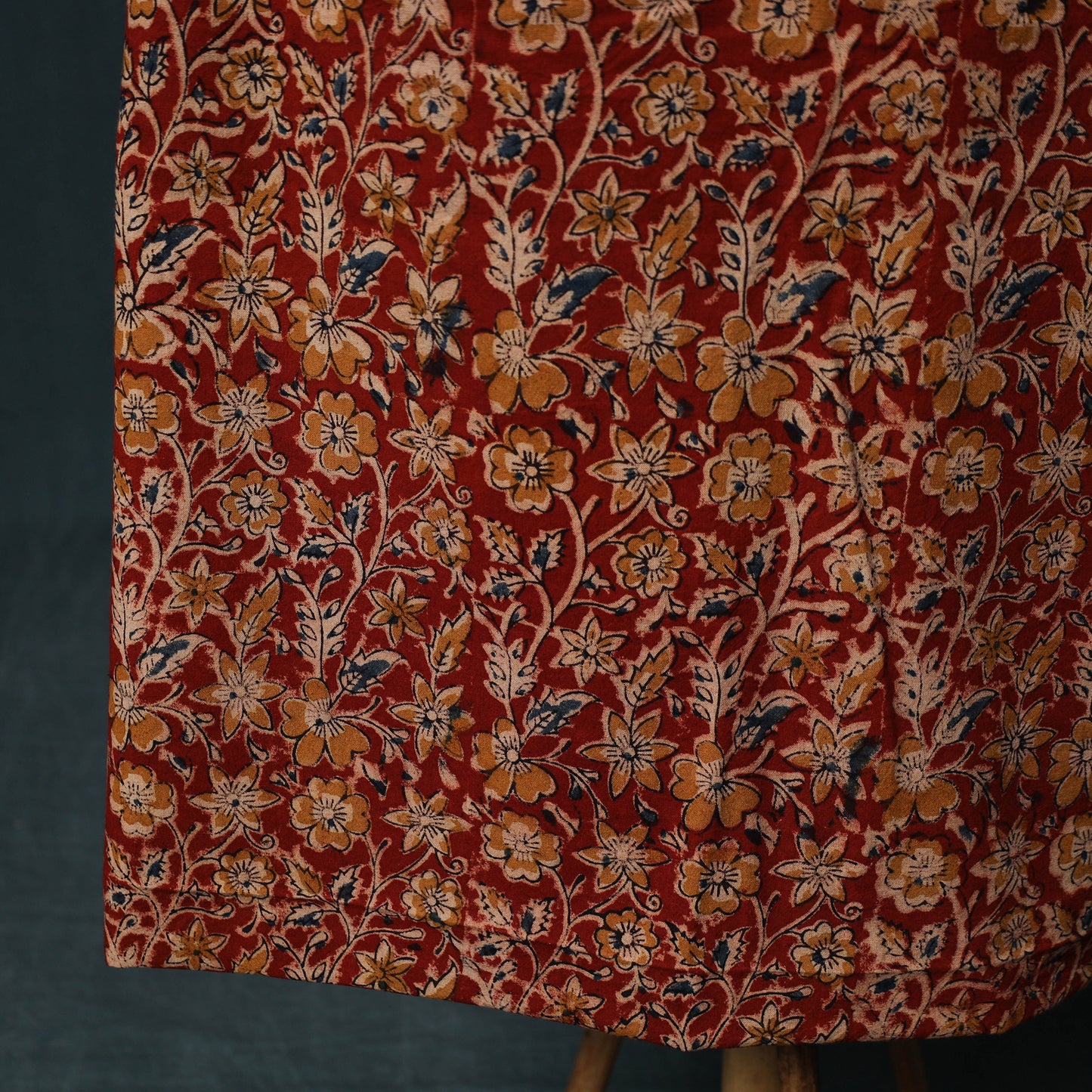 Pedana Hand Block Print Natural Dyed Cotton Kalamkari 2pc Unstitched Dress Material Kurta Set 12