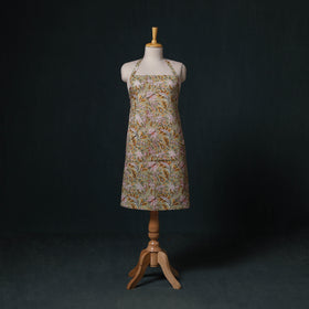 Green - Sanganeri Hand Block Print Cotton Apron with Pocket 37