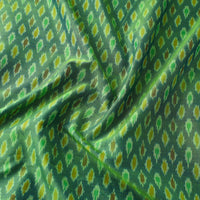 Green - Sico Silk Cotton Handwoven Pochampally Ikat Fabric 08