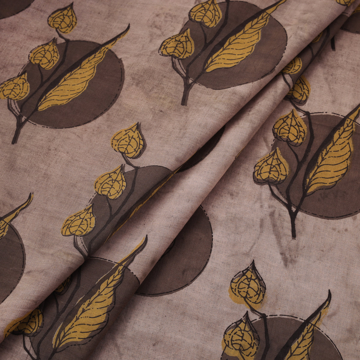 Pomegranate Peel Hand Block Print Cotton Fabric 07
