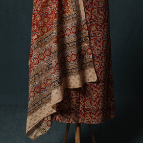 Pedana Hand Block Print Natural Dyed Cotton Kalamkari 2pc Unstitched Dress Material Kurta Set 13