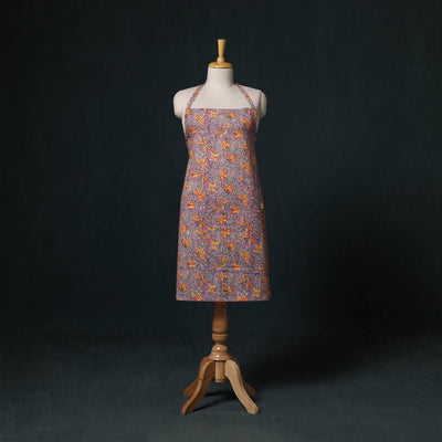 Purple - Sanganeri Hand Block Print Cotton Apron with Pocket 38