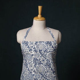 Blue - Sanganeri Hand Block Print Cotton Apron with Pocket 39