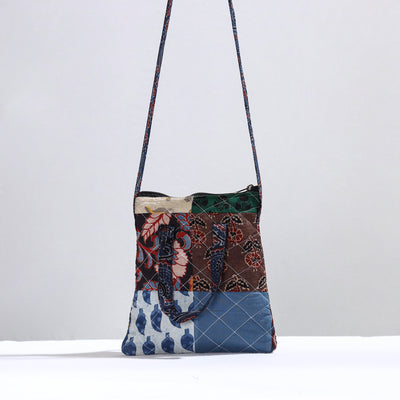 Multicolor - Handmade Quilted Cotton Patchwork Sling Bag 29