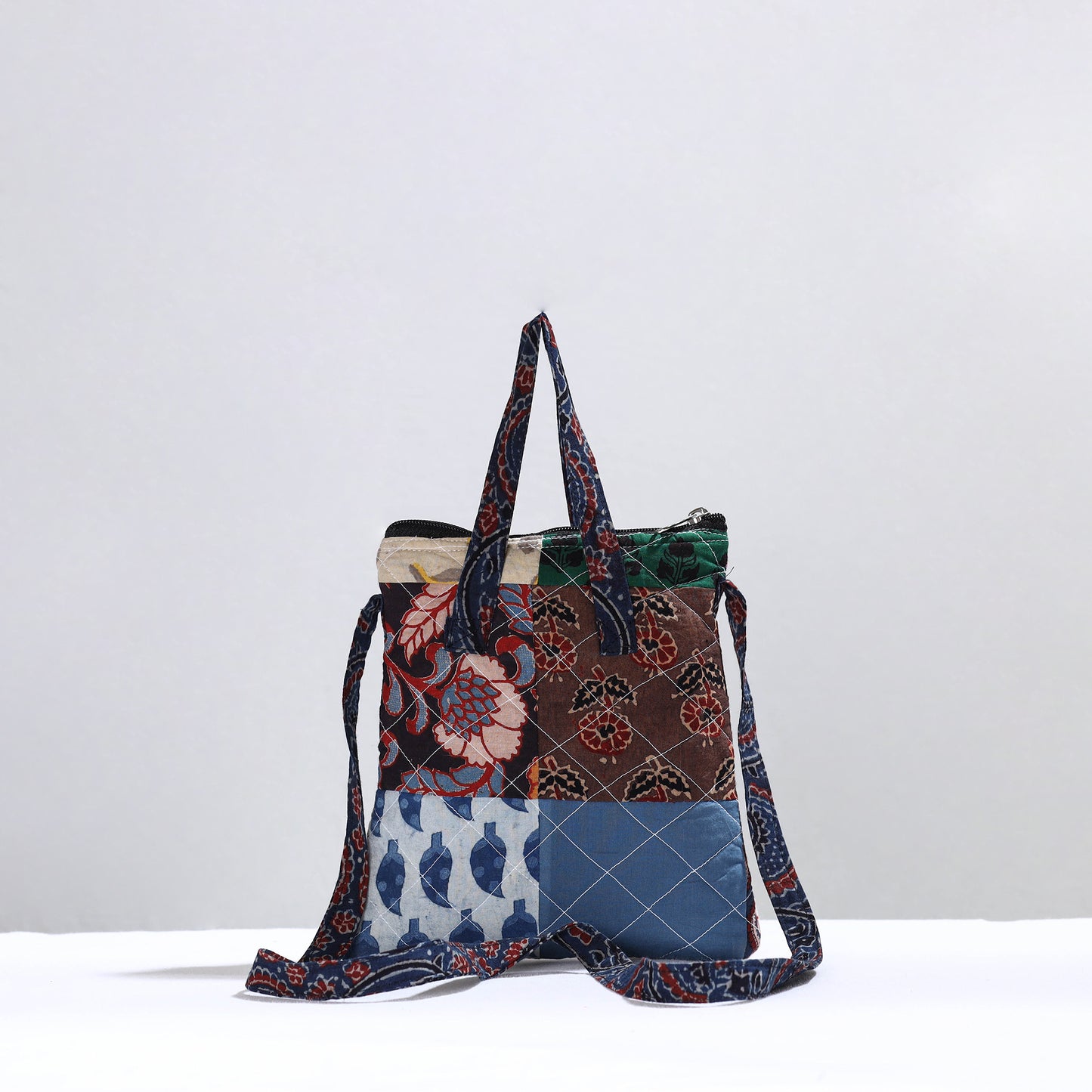 Multicolor - Handmade Quilted Cotton Patchwork Sling Bag 29