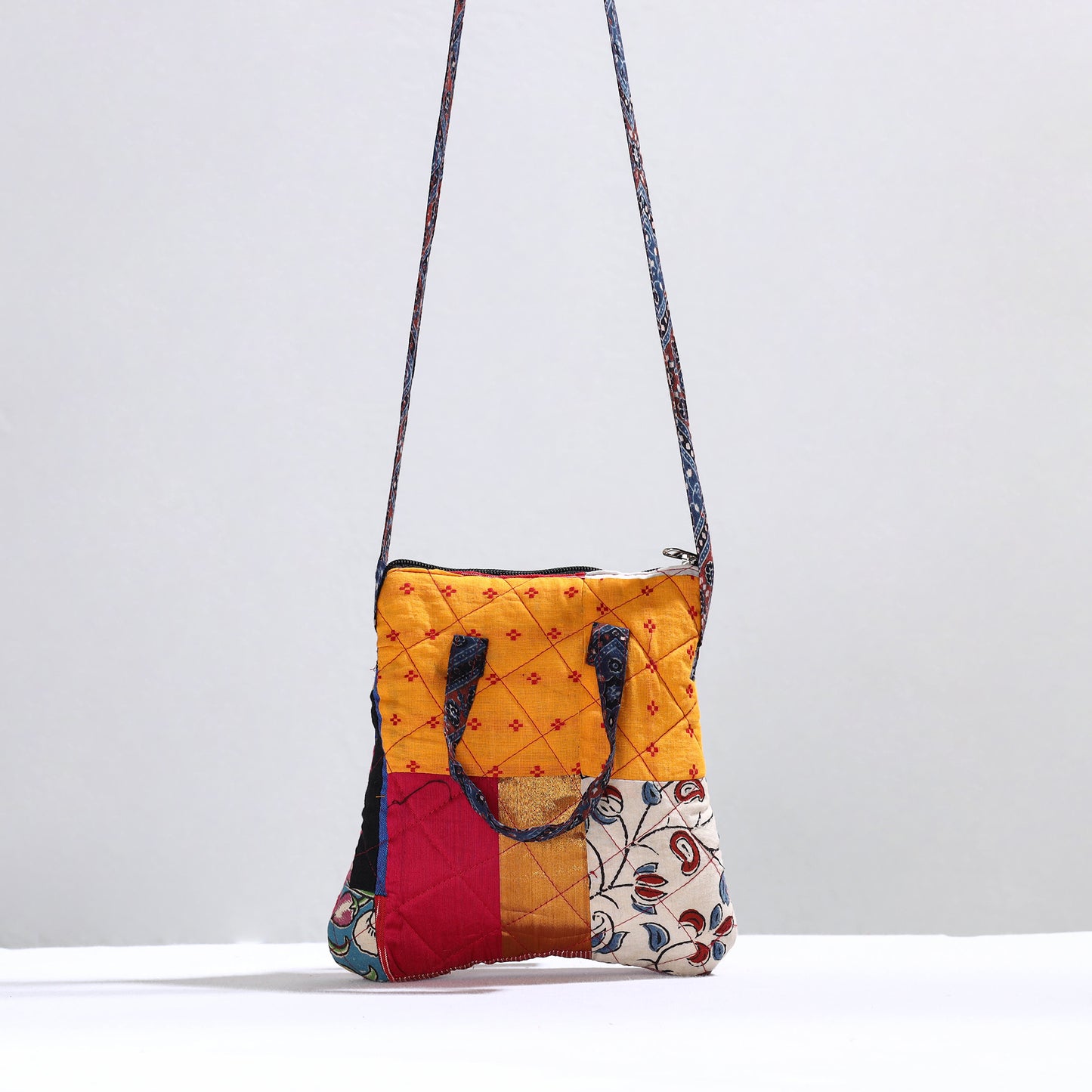 Multicolor - Handmade Quilted Cotton Patchwork Sling Bag 32