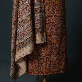 Pedana Hand Block Print Natural Dyed Cotton Kalamkari 2pc Unstitched Dress Material Kurta Set 15