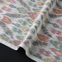 Multicolor - Sico Silk Cotton Handwoven Pochampally Ikat Fabric 10