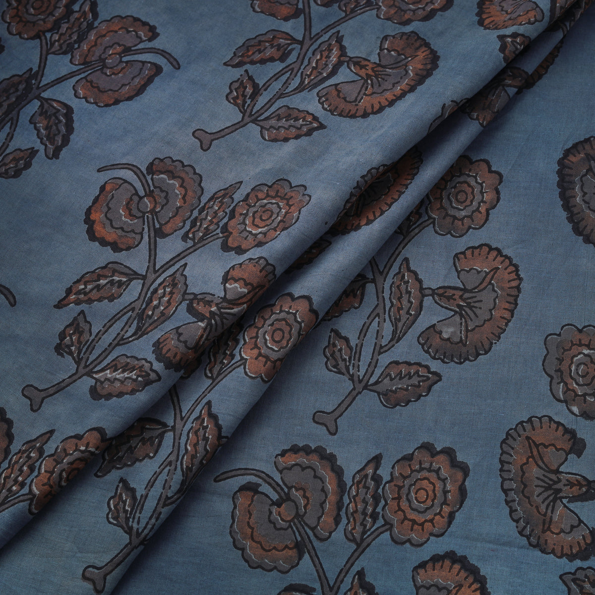 Pomegranate Peel Hand Block Print Cotton Fabric 12